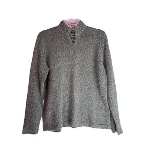 Woolrich Womens Sweater Green Knit Pullover Womens L Ramie Mix Warm‎ Casual Fall